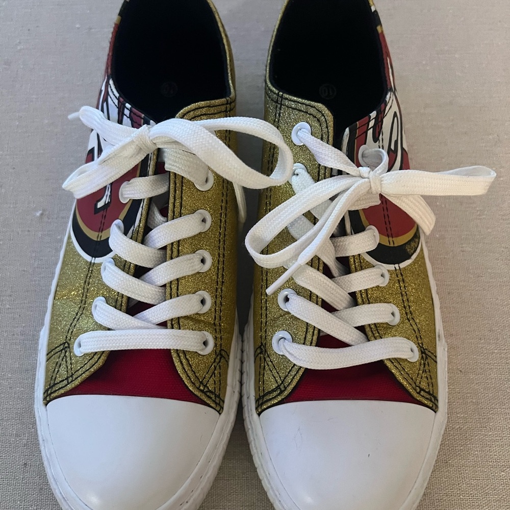 SF 49er’s Gold and Red Graphic Sneakers by FOCO